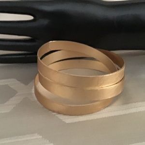 Unique gold color metal cuff bracelet matte finish